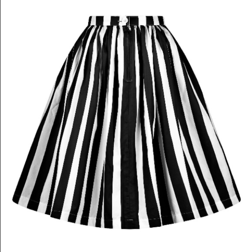 Pinup Couture Black and White Striped Bella Skirt